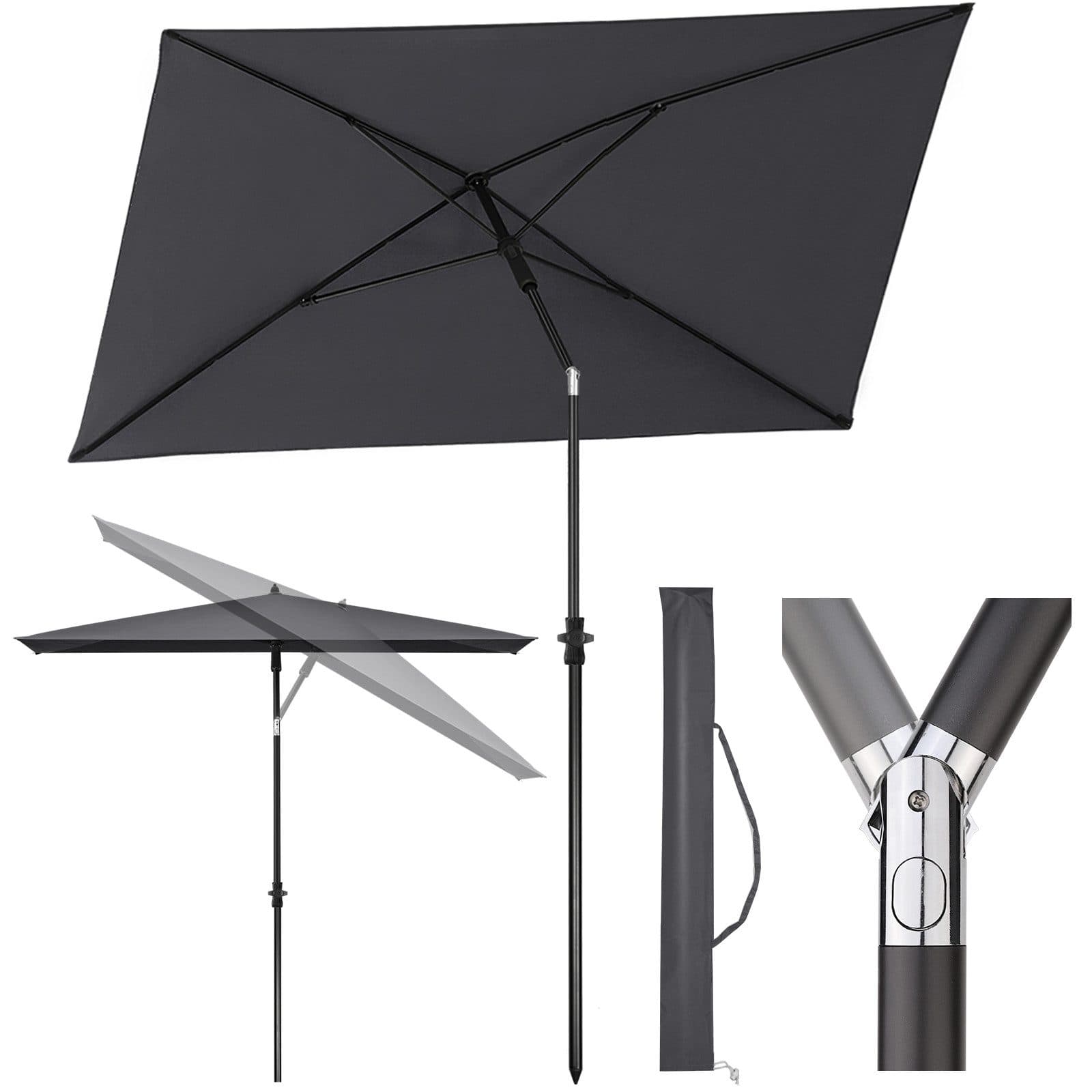 Sekey Sonnenschirm 210 x 140 cm Balkonschirm UV-Schutz 50+ - Bild 2