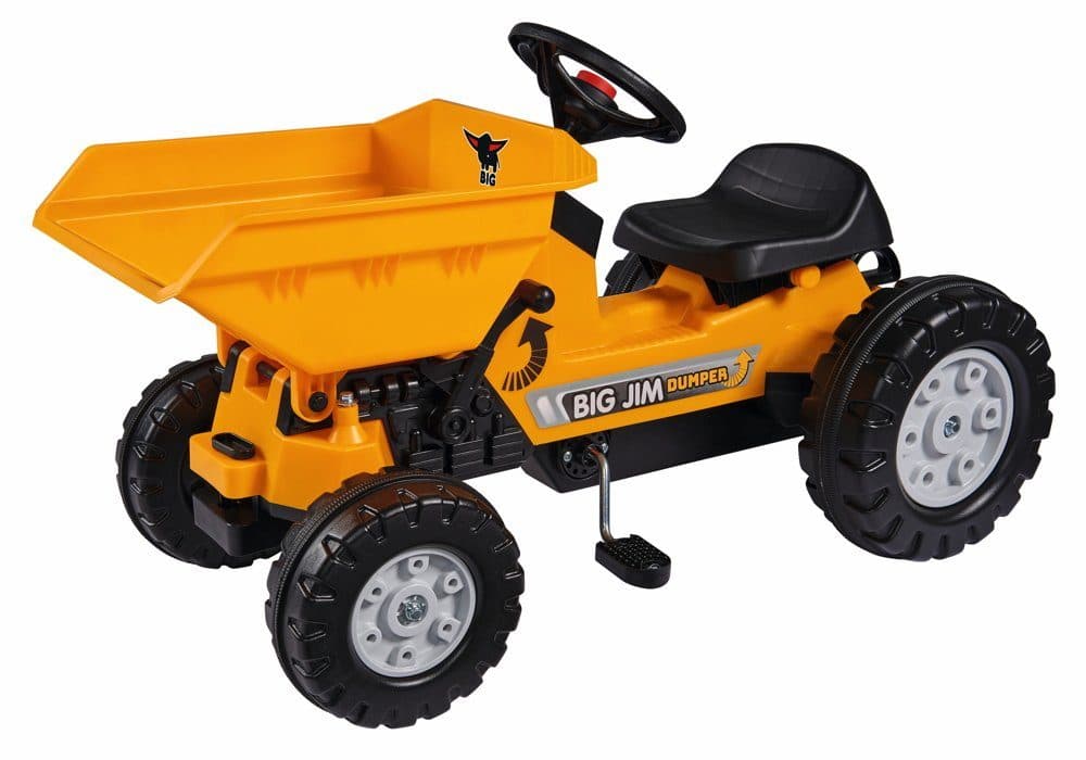BIG Jim Dumper Trettraktor Gelb Schwarz mit Kippmulde