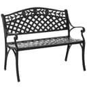 Outsunny Gartenbank Aluminium Schwarz Nostalgisches Design Bild 2