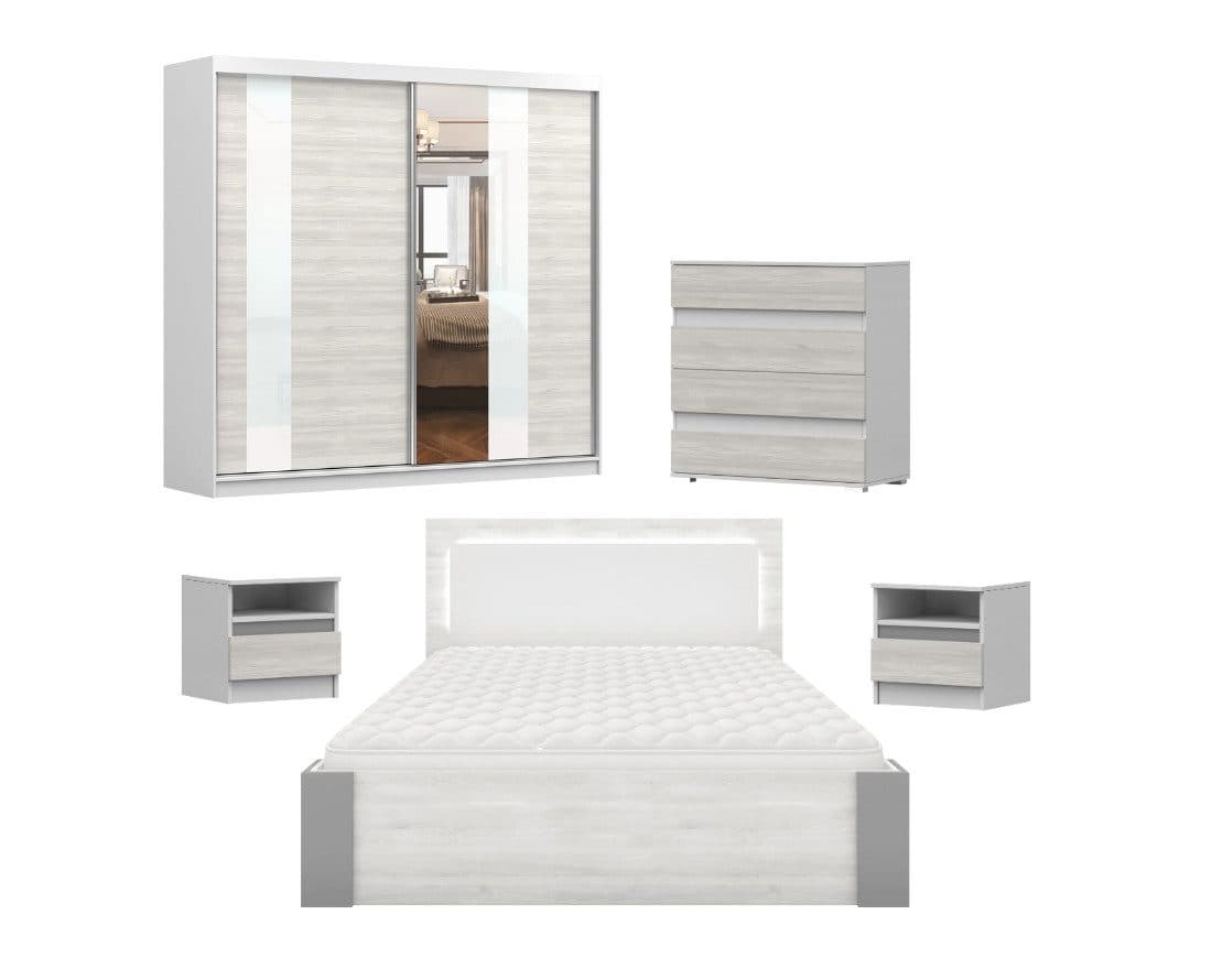Deine Möbel 24 Schlafzimmer-Set HEAVEN MULTI mit LED-Kopfteil - Bild 2