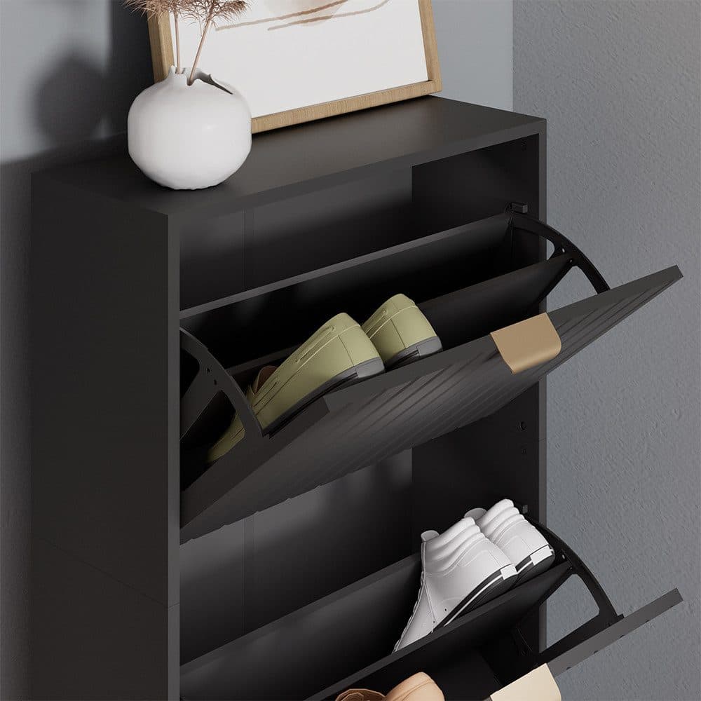 Vicco Schuhschrank Helge Schwarz 3 Fächer - Bild 2