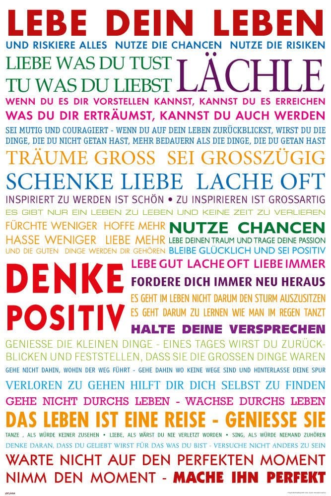 Poster Motivational Lebe Dein Leben Bunt - Maxiposter 61x91,5 cm - Bild 2
