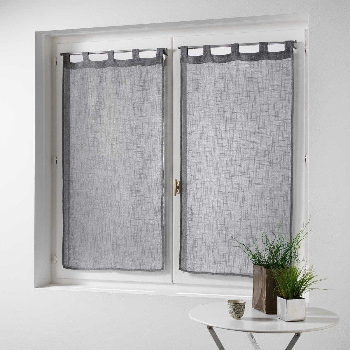 Douceur d'intérieur Küchengardine HALTONA Kurz 2er Set Grau Modern - Bild 2