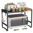 SONGMICS Gewürzregal Mikrowellenständer 41,5-64 cm Stahl Bambus Bild 2