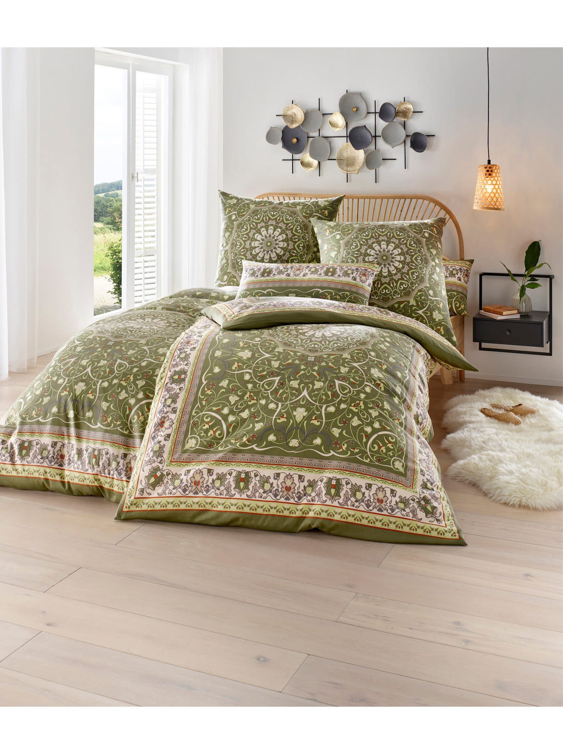 HEINE HOME Bettwäsche Set 135x200 cm Mako-Satin Khaki - Bild 2