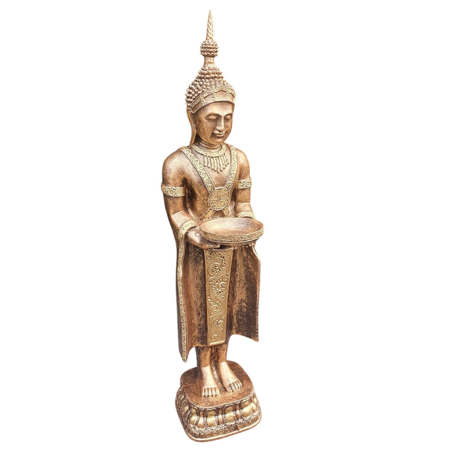 Aspinaworld Gartenfigur Buddha Tempelwächter Bronze Kunstharz - Bild 2
