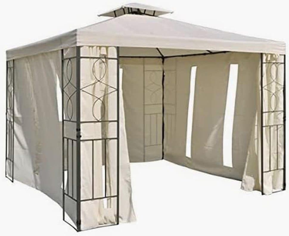 habeig Pavillon-Seitenteil 4er Set Grau mit Reißverschluss - Bild 2