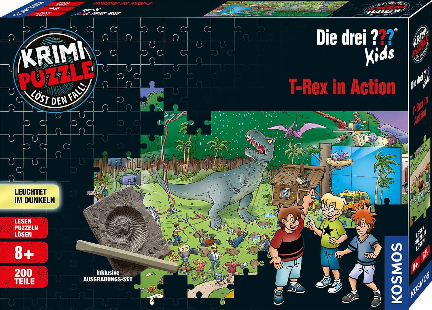 Kosmos Krimipuzzle Die drei ??? Kids T-Rex in Action 200 Teile - Bild 2