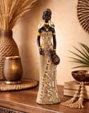 MF Skulptur Amara Afrikanische Frau Gold Bronze Silber Dekor Bild 2
