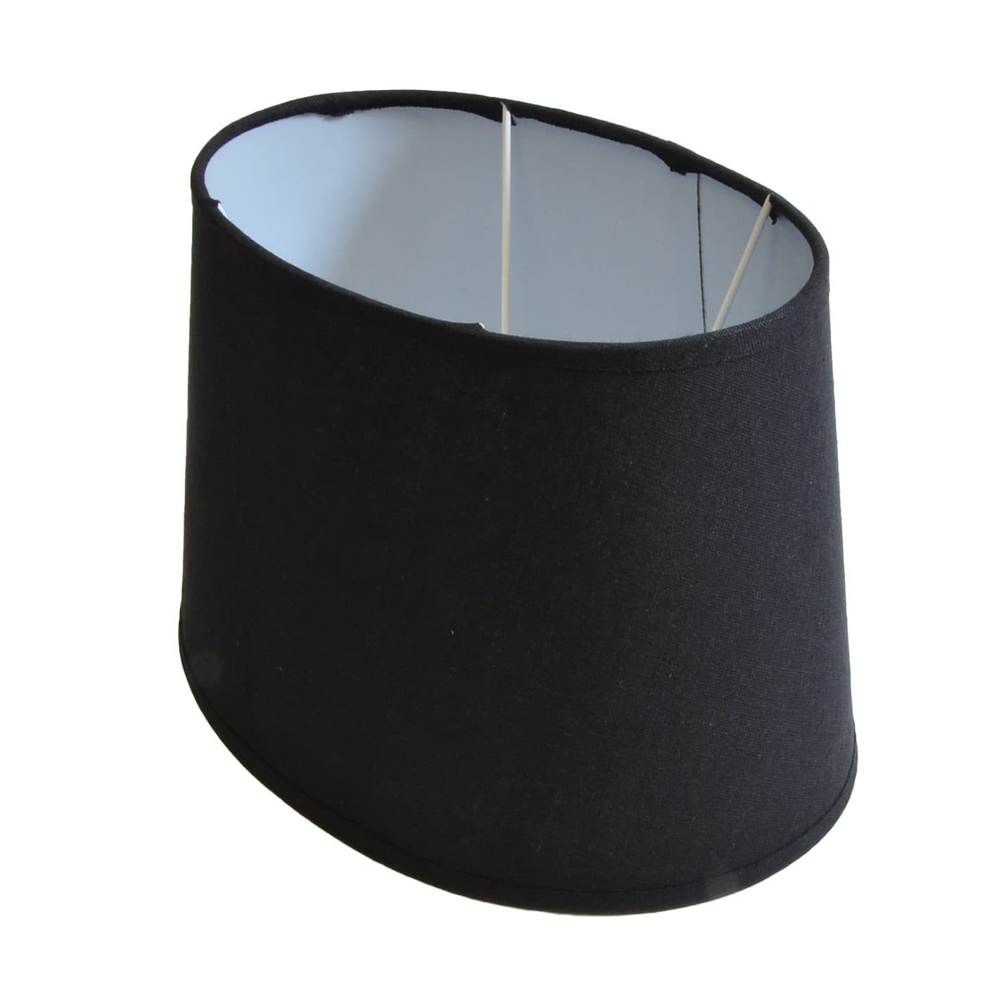B&S Lampenschirm Oval Stoff für Steh- und Tischlampe Schwarz