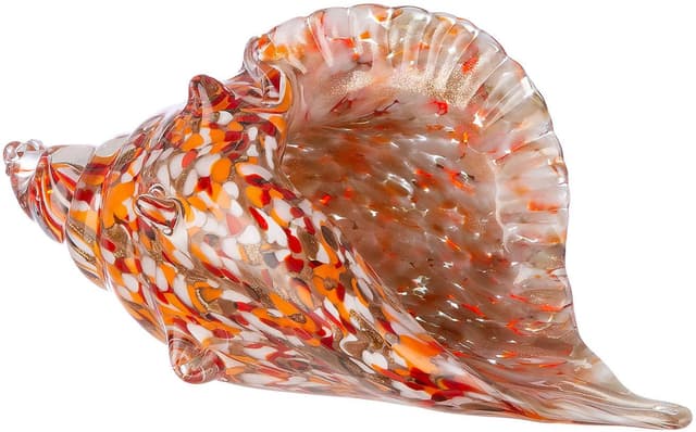 Casablanca by Gilde Dekofigur Skulptur Muschel Orange Glas