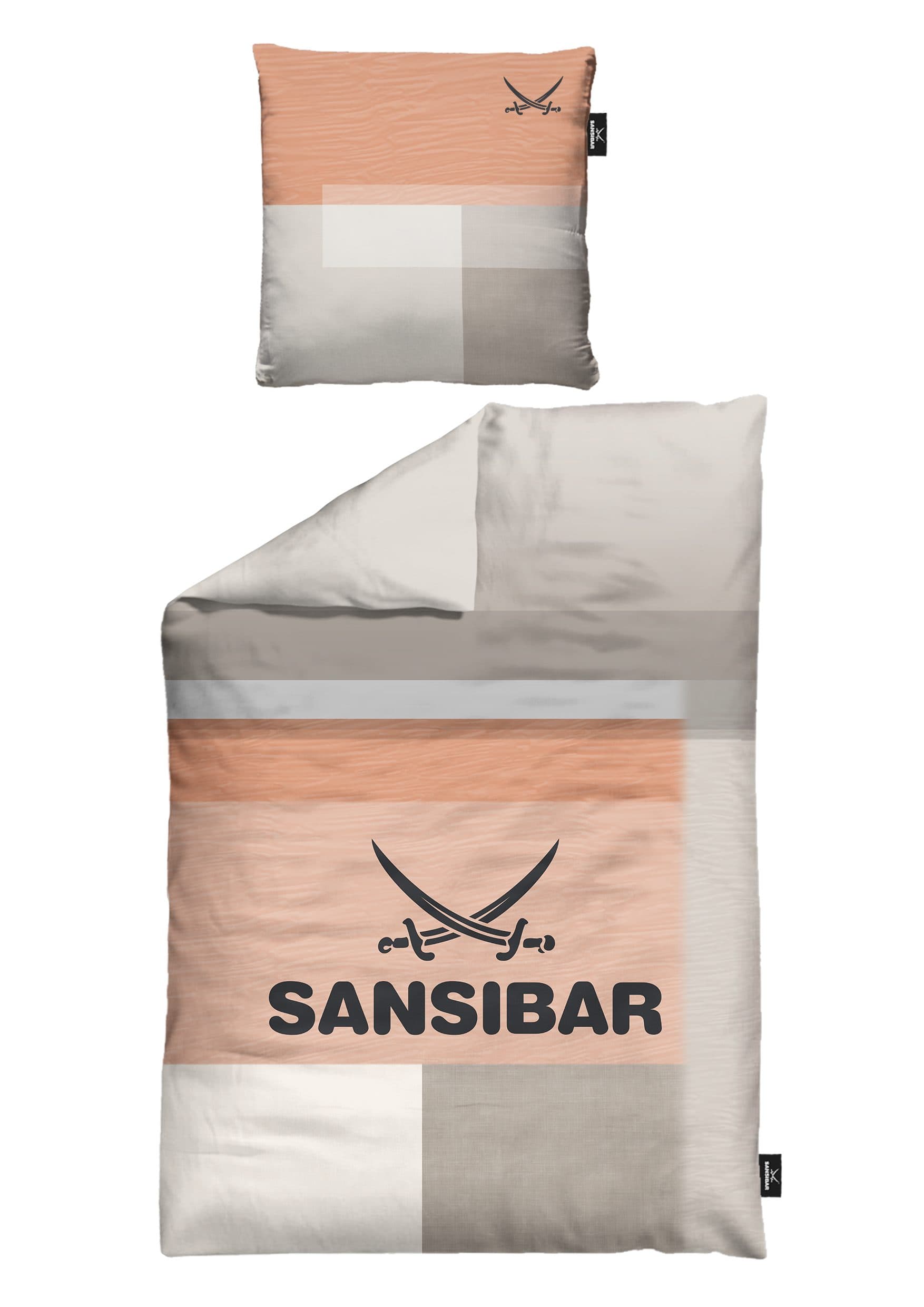 Sansibar Sylt Bettwäsche-Set Sunrise 100% Baumwolle Orange Karo