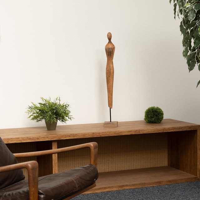 Moritz Skulptur Figur Hände auf Rücken - Elegante Holzdeko für Tisch und Wand