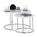 relaxdays Beistelltisch 2er Set Satztisch Weiß Silber Bild 2