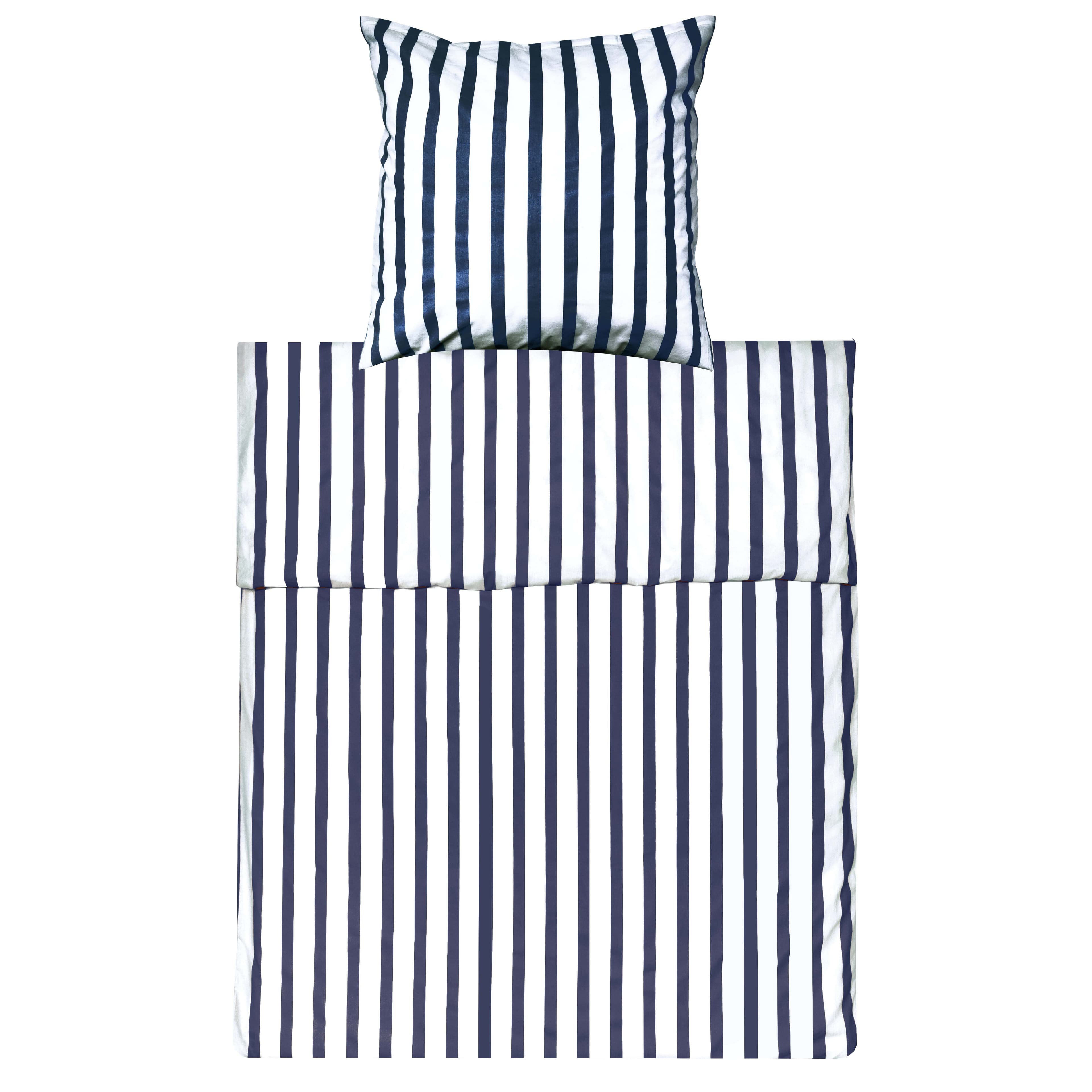 Lavea Bettwäsche Set Navy Breite Streifen 100% Baumwolle - Bild 2