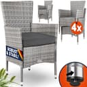 Casaria Gartenstuhl 4er Set Grau Polyrattan Stapelbar Bild 2