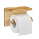 relaxdays Toilettenpapierhalter mit Ablage aus Bambus Bild 2