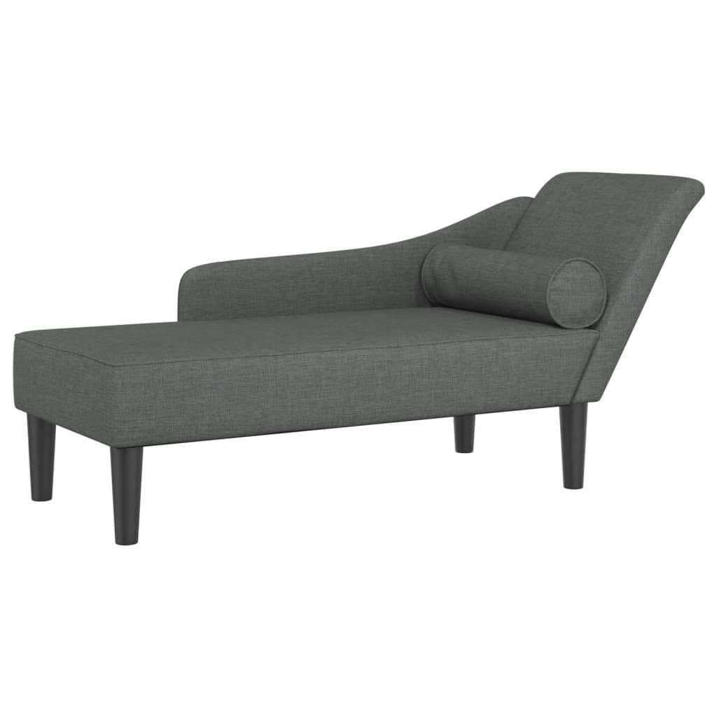 vidaXL Chaiselongue mit Kissen Dunkelgrau Stoff Modern - Bild 2