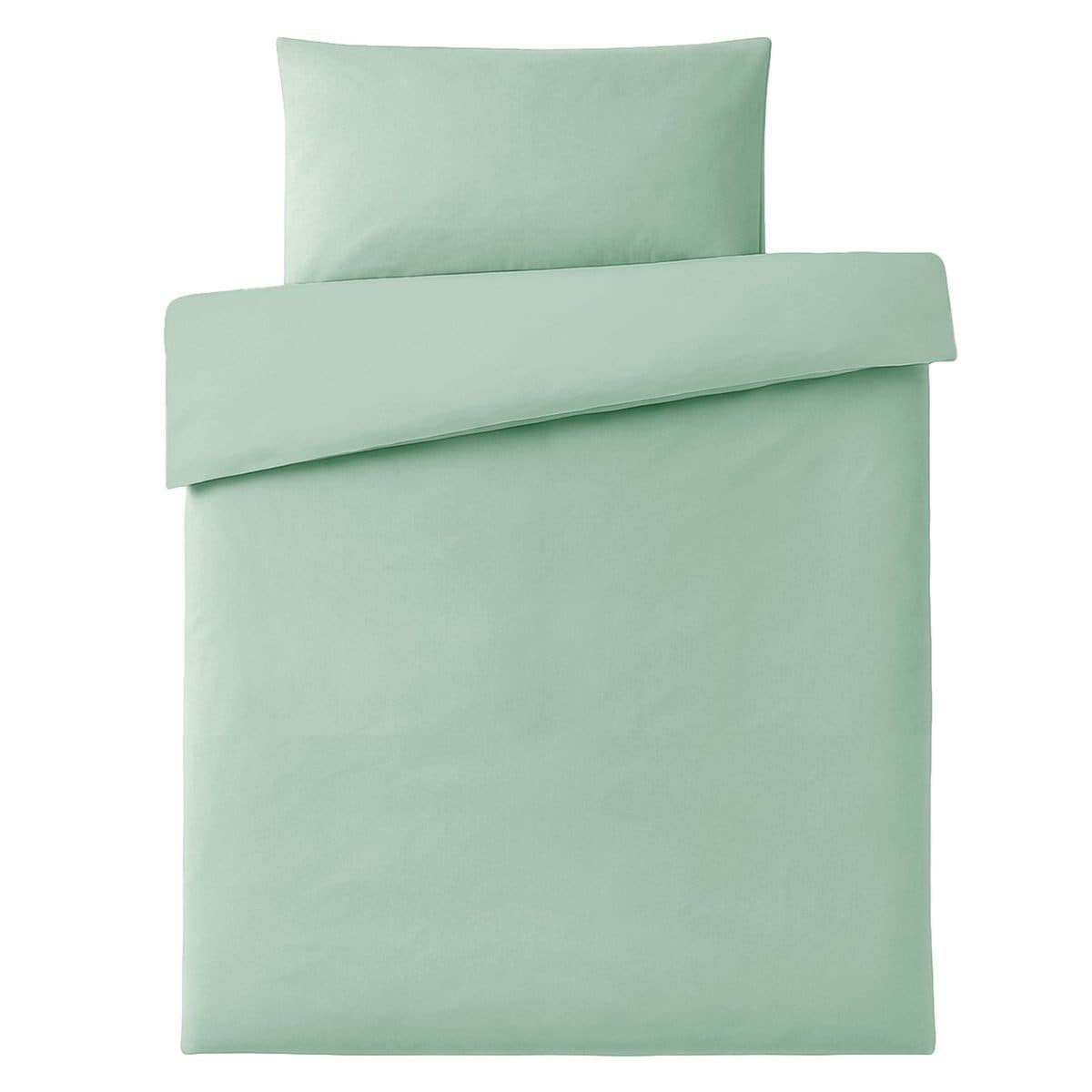 Makian Kinderbettwäsche Uni Icegreen 100% Baumwolle Set - Bild 2