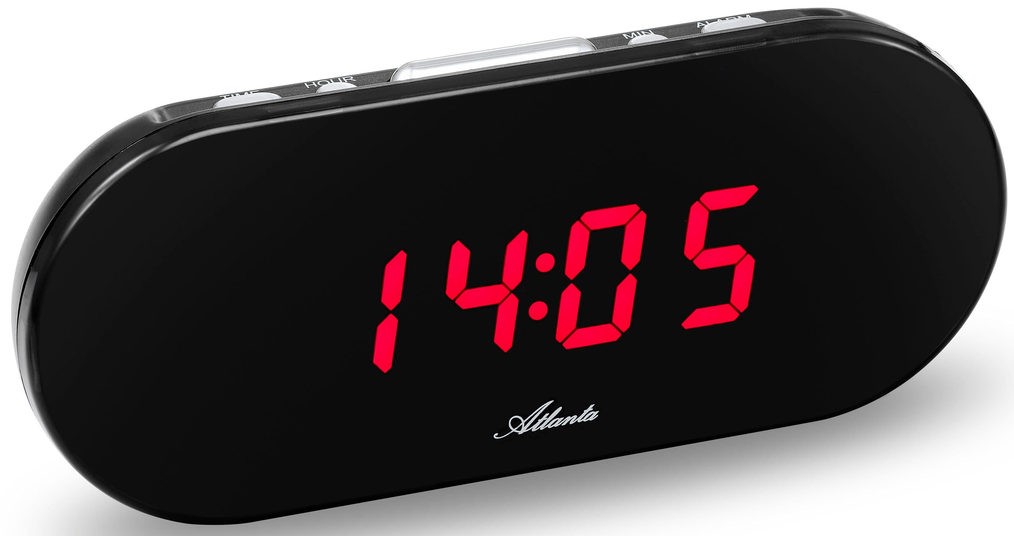 Atlanta Quarzwecker 2606/1 mit digitaler Anzeige Schwarz