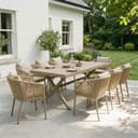 IDIMEX Garten-Essgruppe ISOLA 9-tlg. Alu WPC Holzoptik Beige Bild 2