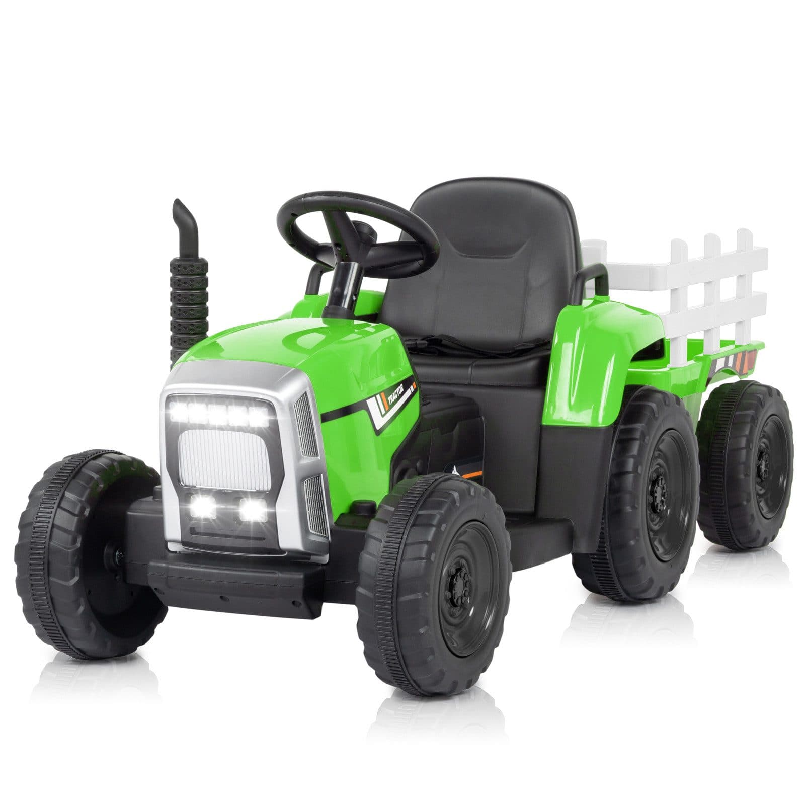 LALAHO Elektro-Kindertraktor mit Anhänger und Fernbedienung 12V