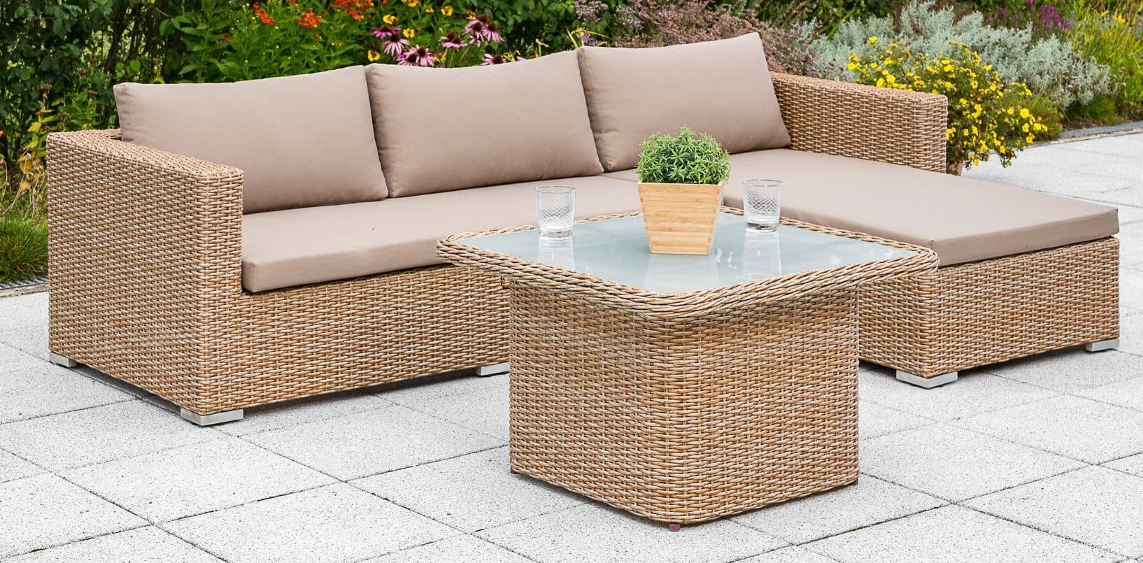 MERXX Veneto Gartenlounge-Set Beige höhenverstellbar - Bild 2