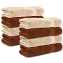 Komfortec Handtuch Set 8-tlg. 50x100 cm Baumwolle Frottee Braun Beige Bild 2