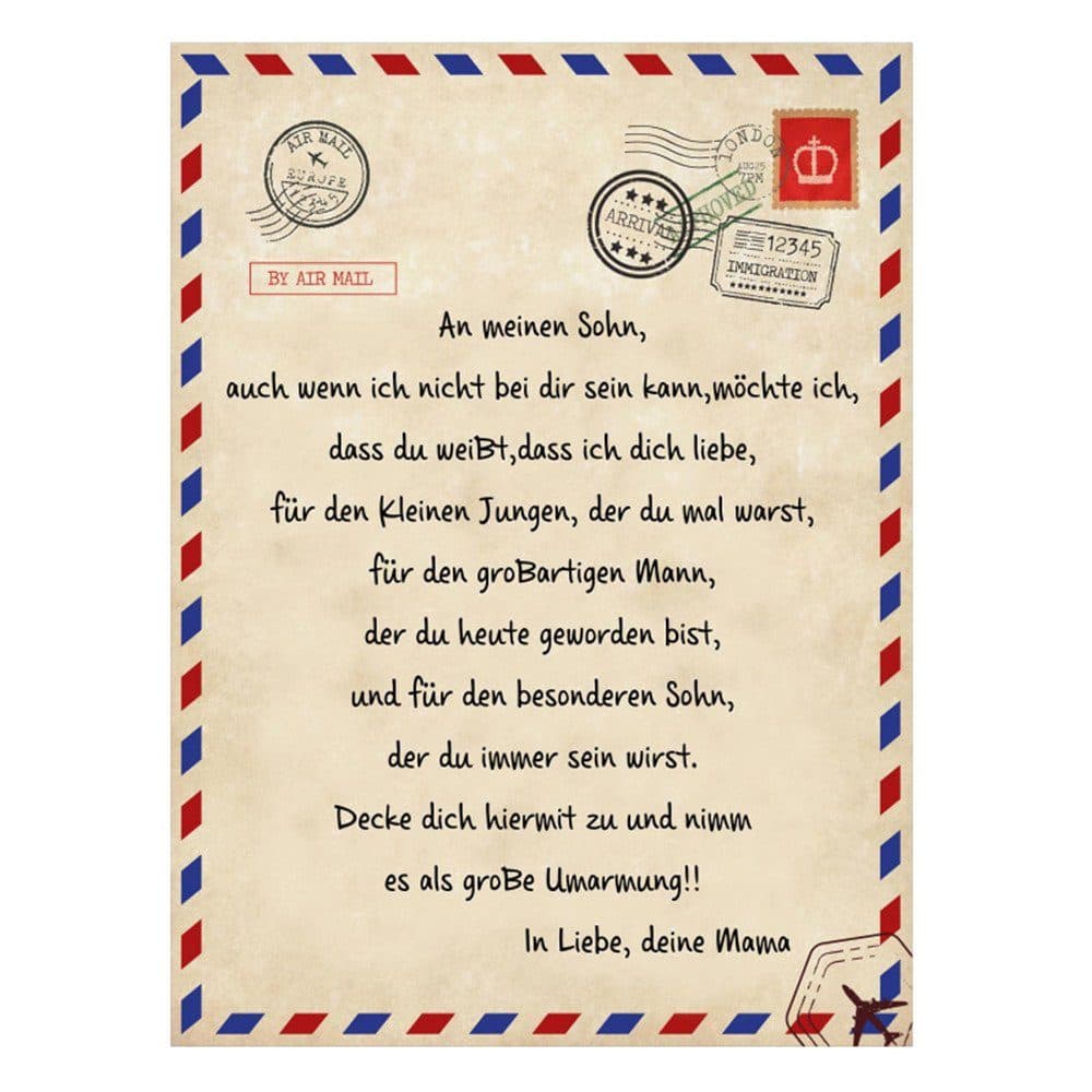 XDeer Kinderbettdecke Flanell Briefdecke An Meine Tochter/Sohn - Bild 2