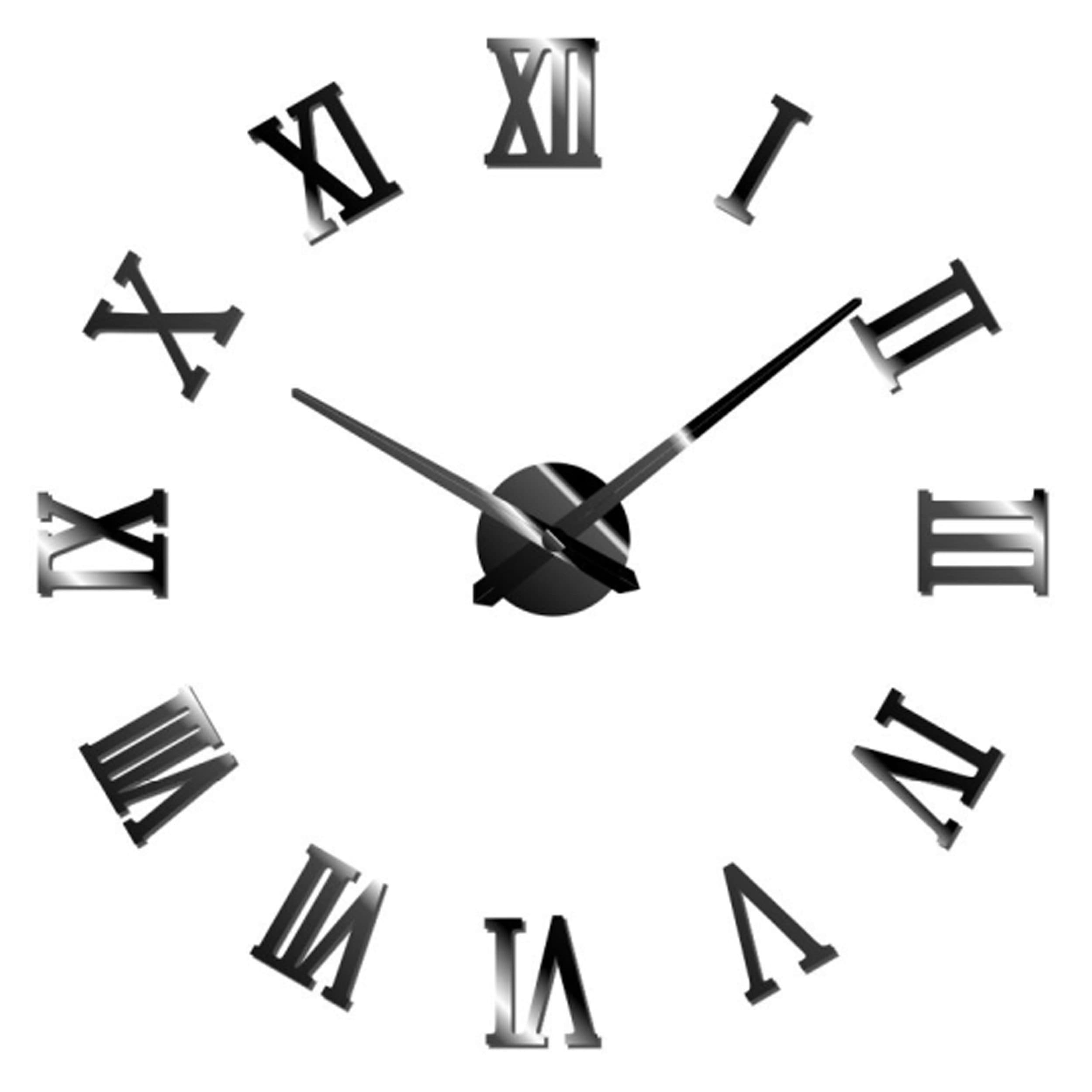 Miraval DIY Wanduhr Schwarz 119 mm Römische Zahlen