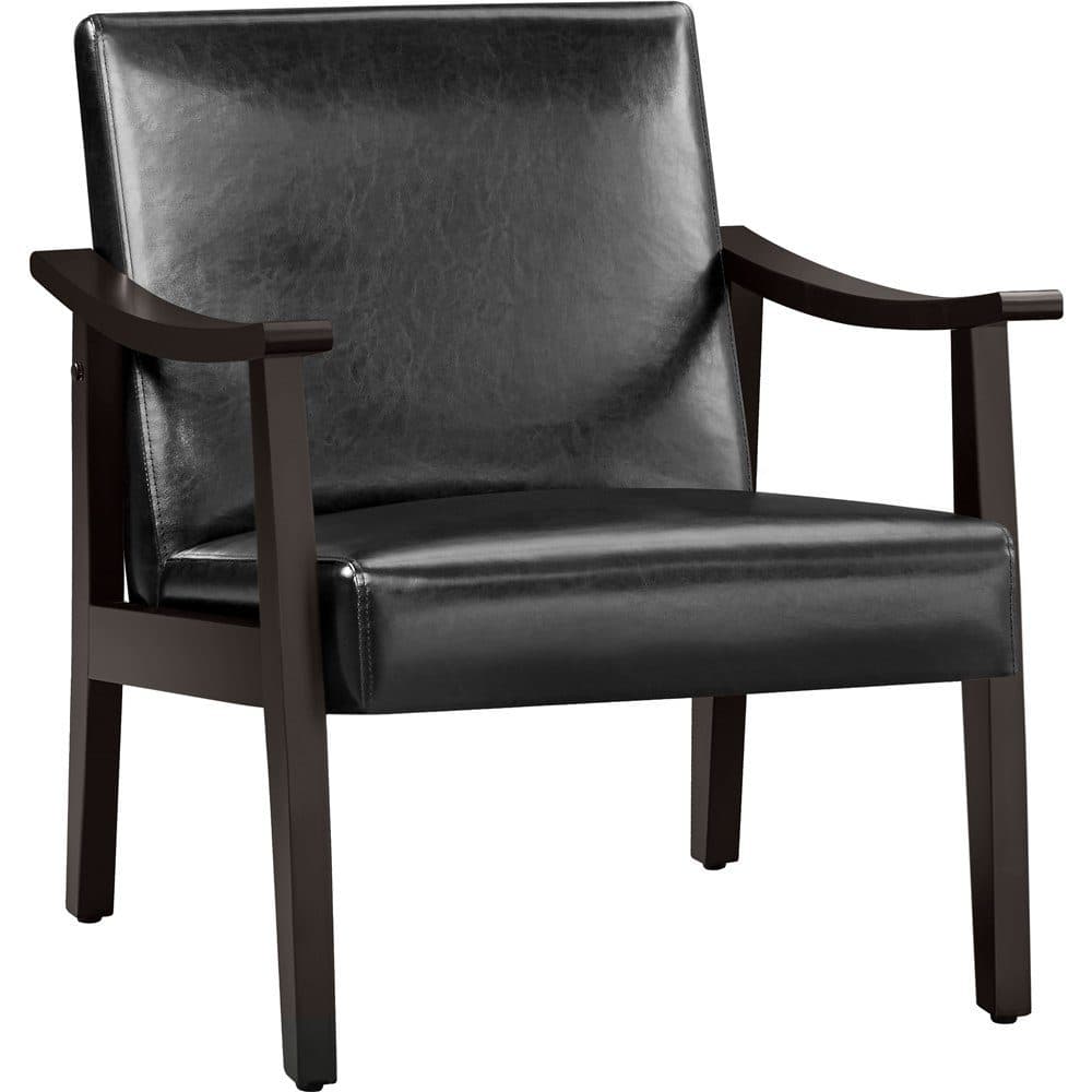 Yaheetech Relaxsessel Retro Loungesessel Schwarz Kunstleder - Bild 2