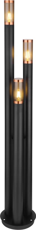 GLOBO LIGHTING Außen-Stehlampe BOSTON Schwarz 3 Zylinder IP44 Bild 2