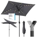 Sekey Sonnenschirm Rechteckig 300x200cm mit LED-Lichtern Bild 2