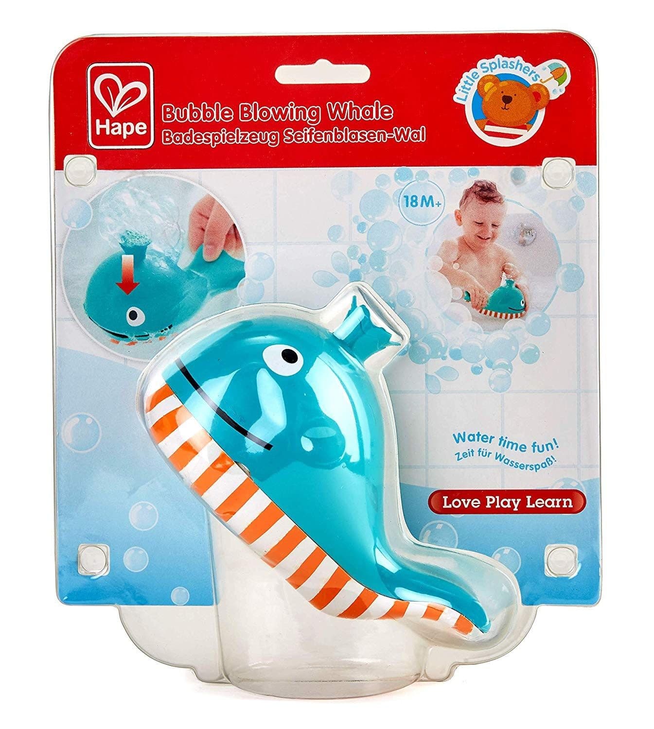 Hape Seifenblasen-Wal Badespielzeug Blauwal-Design