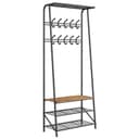 GarveeMore Garderobenständer mit Schuhbank 4-in-1 Braun Stahl Bild 2