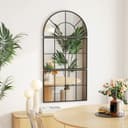 HOMCOM Wandspiegel Schwarz 3-teilig Metallrahmen Fensterdesign Bild 2