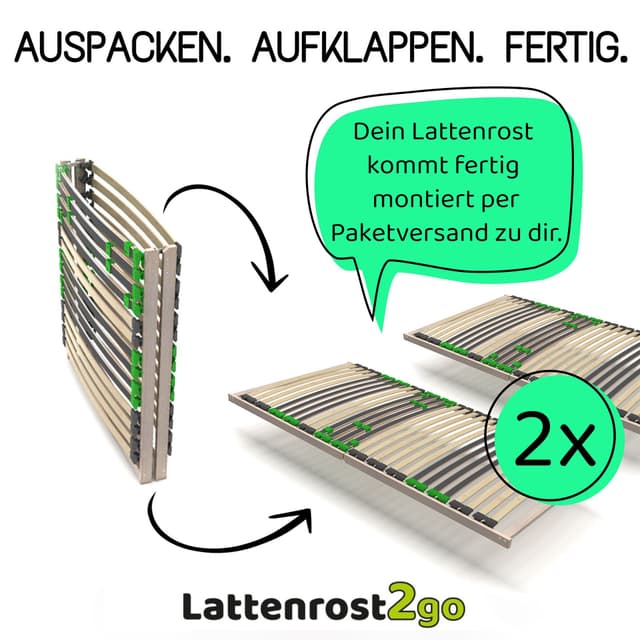 Lattenrost2go FixSTAR: Verstellbarer Lattenrost aus Buchenholz & Birke-Schichtholz