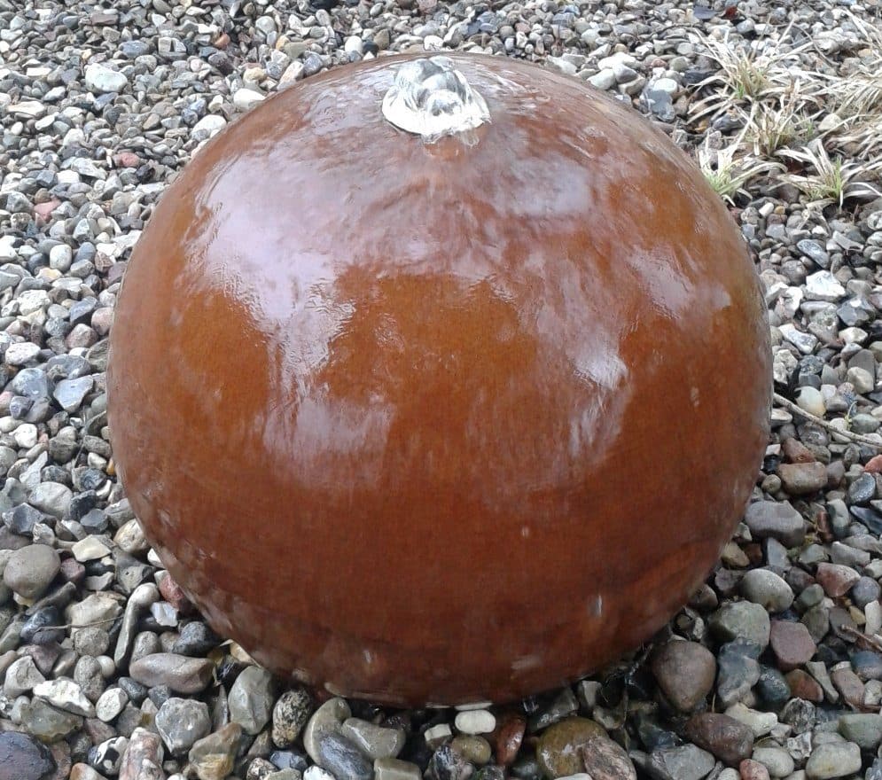 Jürgen Bocker Gartenbrunnen Kugelbrunnen 28-50 cm Cortenstahl mit LED