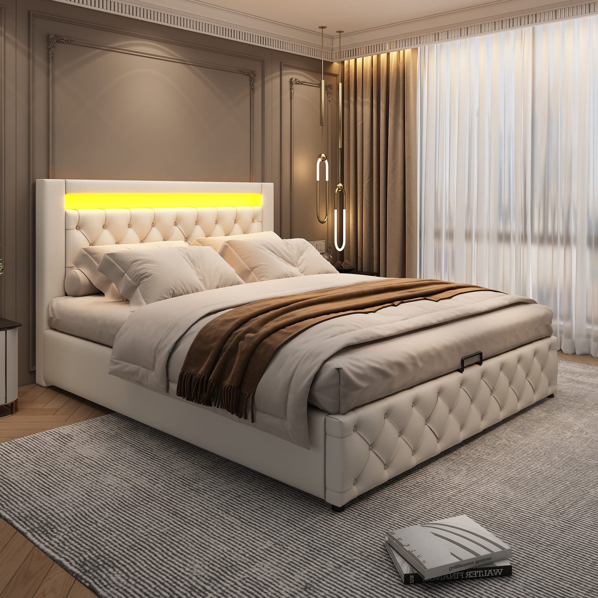MODFU Polsterbett mit Stauraum und LED-Beleuchtung - Bild 2
