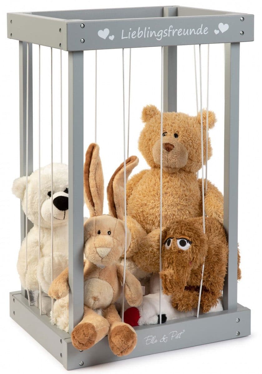 ELLA & PIET Spielzeugtruhe Grau Holz Kuscheltier-Box