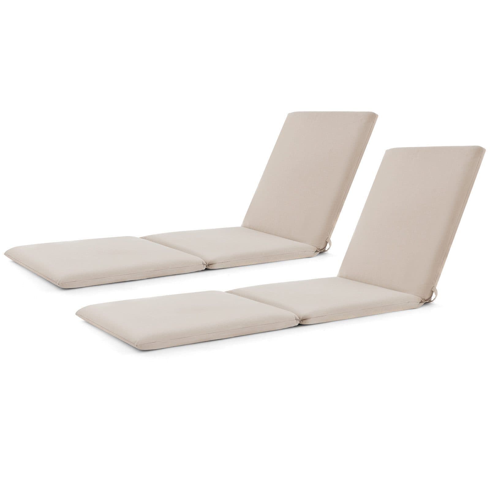 KOMFOTTEU Liegenauflage 2er Set Beige/Grau mit Klettverschluss