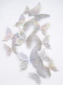 XDeer 3D-Wandtattoo 36 Stück Schmetterling Wandaufkleber Silber Bild 2