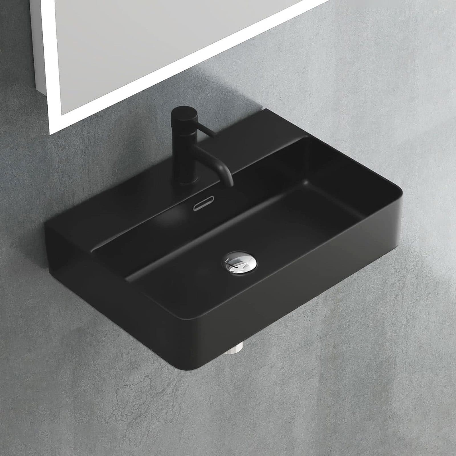 Alpenberger Aufsatzwaschbecken 60 cm Schwarz Nano - Bild 2