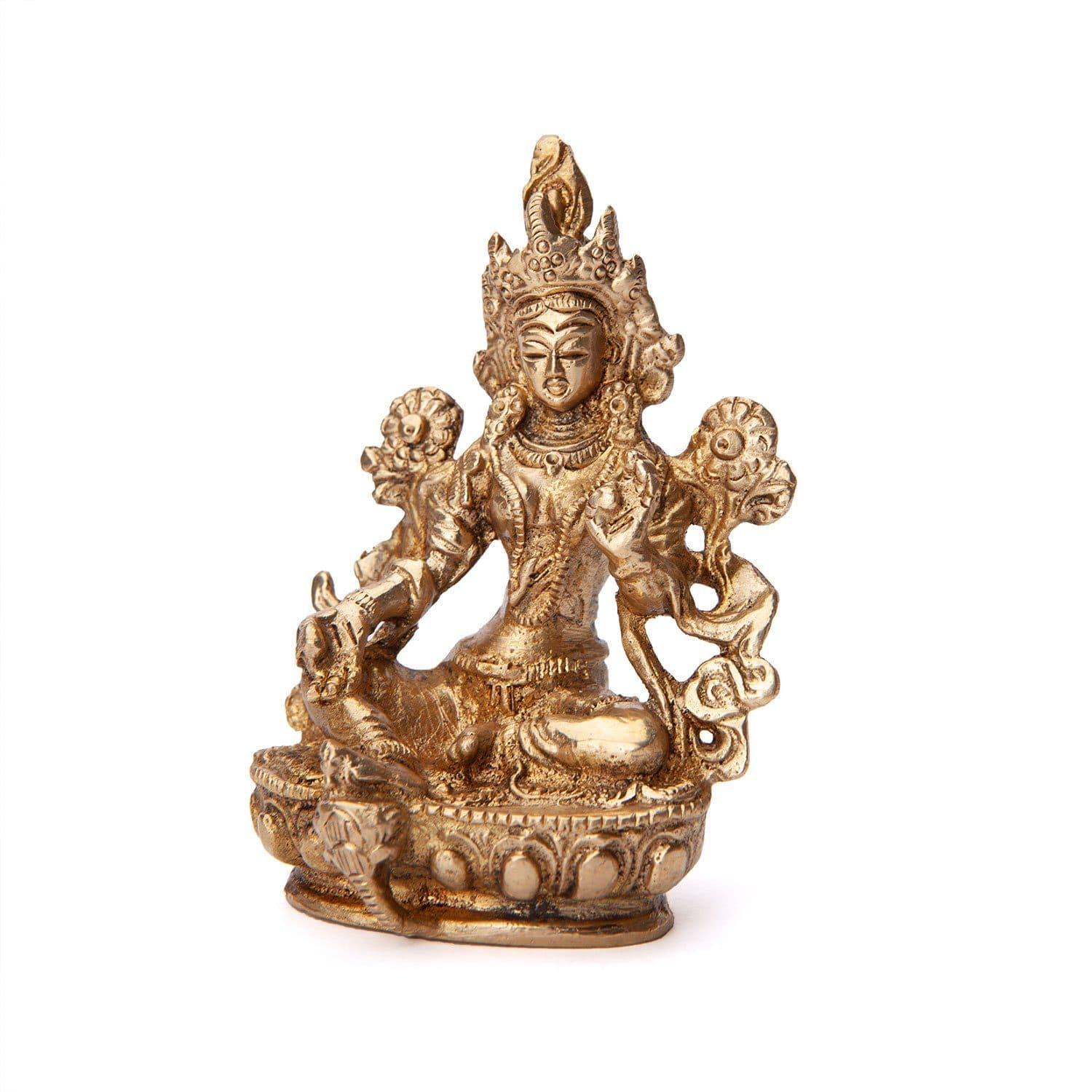 bodhi Grüne Tara Statue Messing 9 cm - Bild 2