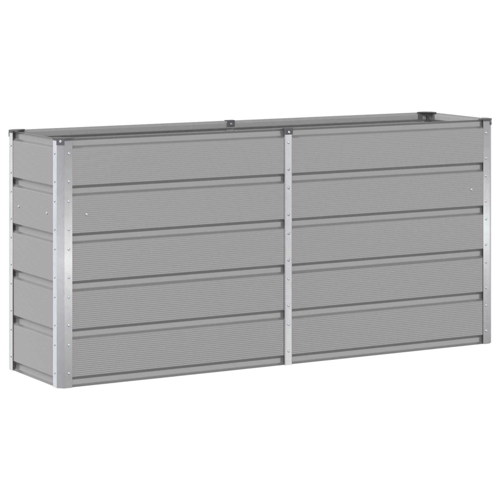 vidaXL Blumentopf Pflanzkübel Hellgrau Stahl Modern - Bild 2
