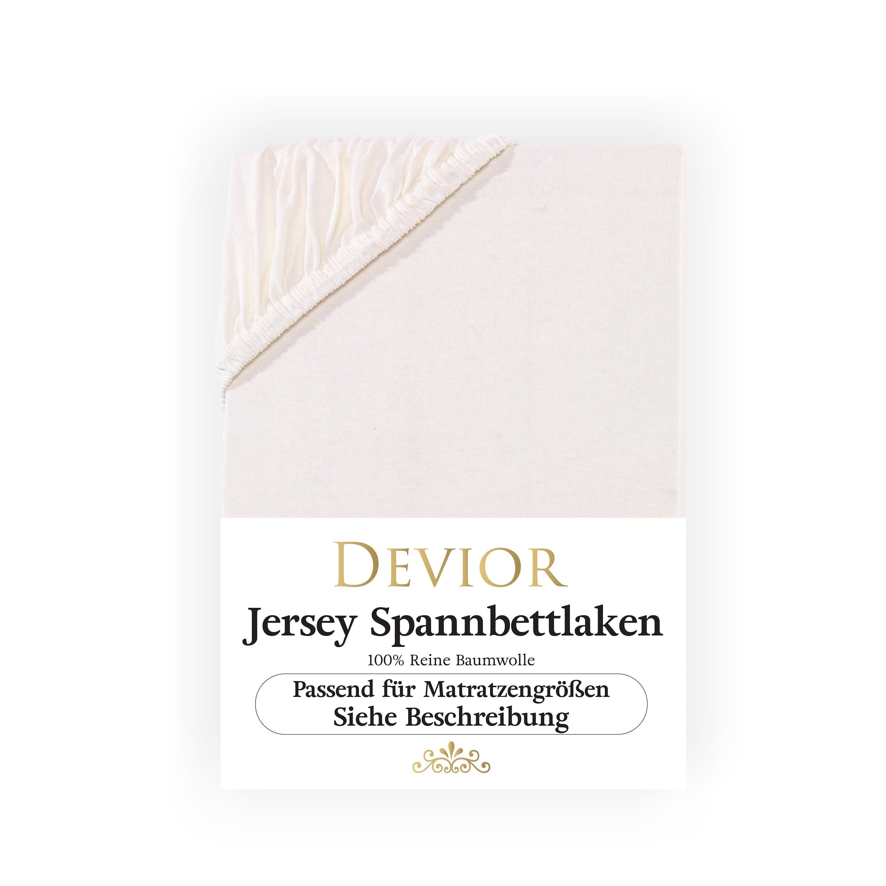 Devior Spannbettlaken Topper 10cm 100% Baumwolle Beige Jersey - Bild 2