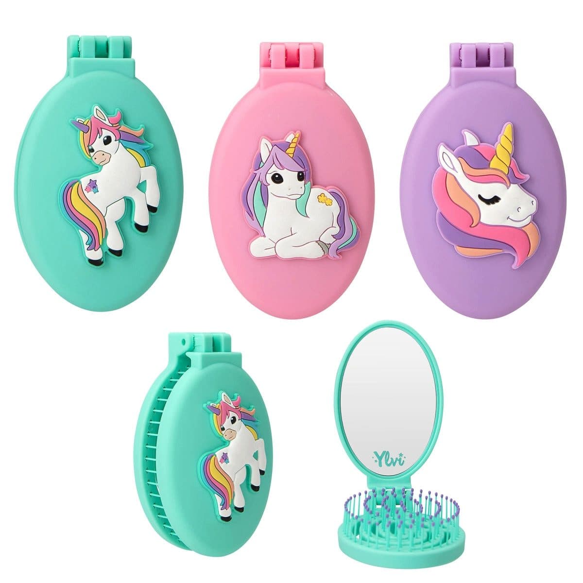 Depesche Badaccessoire-Set Ylvi Klapphaarbürste mit Einhorn