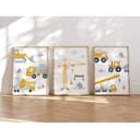 MeinBaby123® Poster Bagger Kinderzimmer Deko Baufahrzeuge Gelb Bild 2