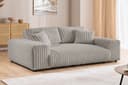 S-Style Möbel 3-Sitzer Sofa Mollis Hellgrau Plüschcord Bild 2