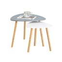 SoBuy Beistelltisch FBT74 2er Set Bambus Beistelltisch Bild 2